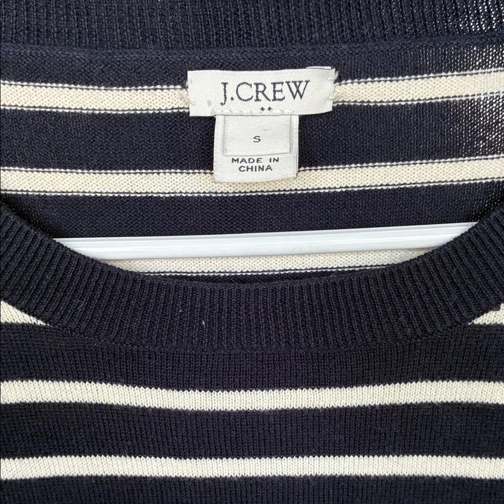 J. Crew Classic Navy and White Striped Top